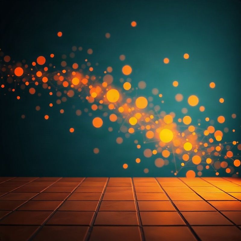 Visualización editorial abstracta de la geometría de un espacio vectorial sobre fondo teal oscuro